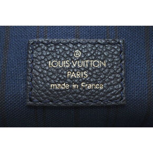 Auth Louis Vuitton Monogram Empreinte Lumineuse PM Tote Bag Navy M93410 LV 9258B - Picture 7 of 11